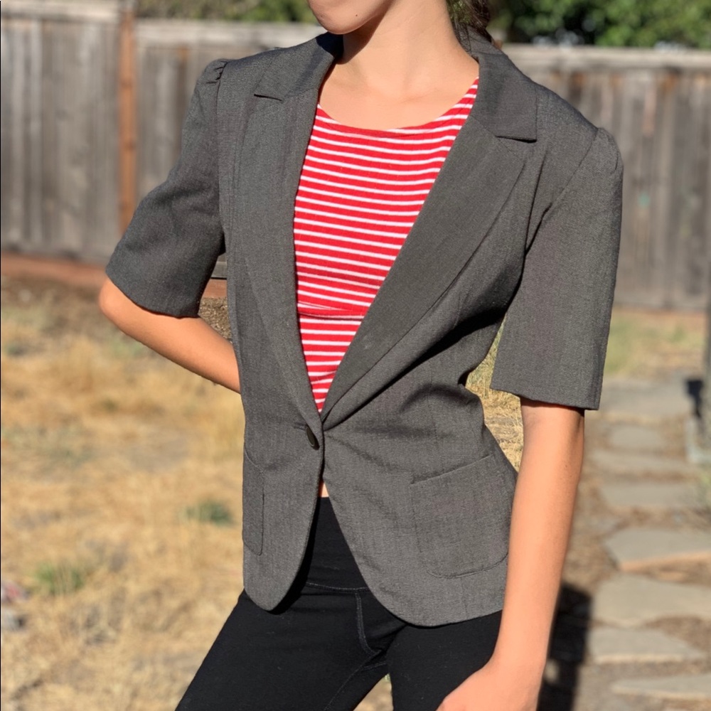 Merona Blazer Gray Single Button